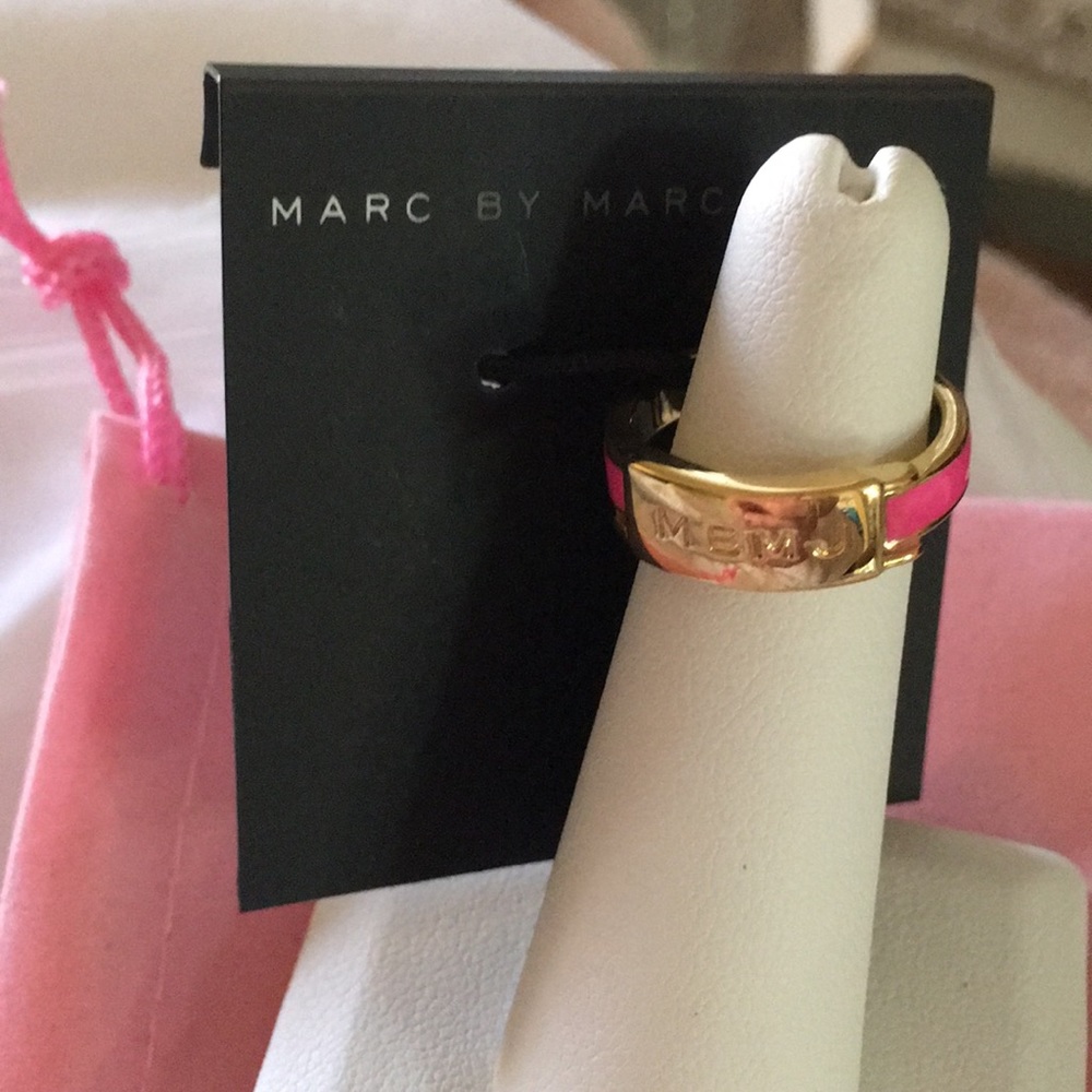 💯 Auth Marc Jacobs Pink Gold Right Hand Ring Sz 7